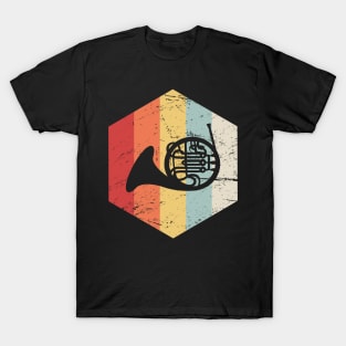 Retro Vintage French Horn Marching Band Icon T-Shirt